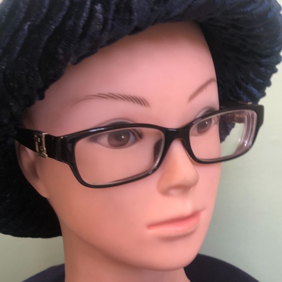 Dark Brown Fendi Rectangle Rhinestone Eyeglasses. 52 15 135 - Picture 4 of 9